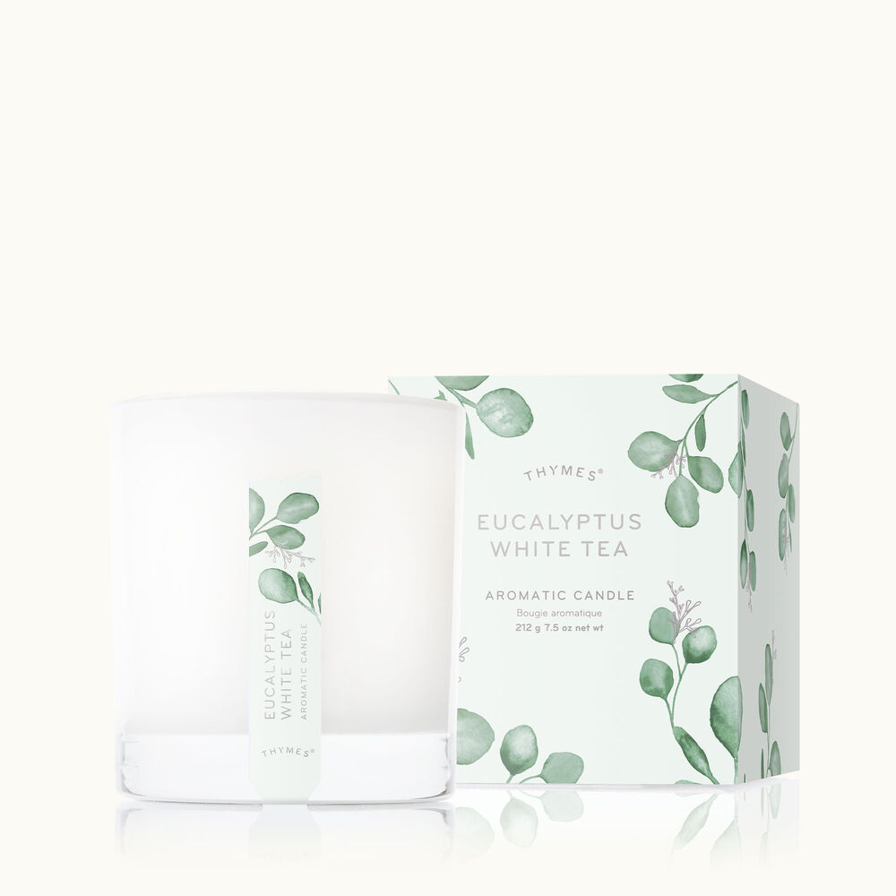 Thymes Eucalyptus White Tea Candle is an invigorating home fragrance image number 0